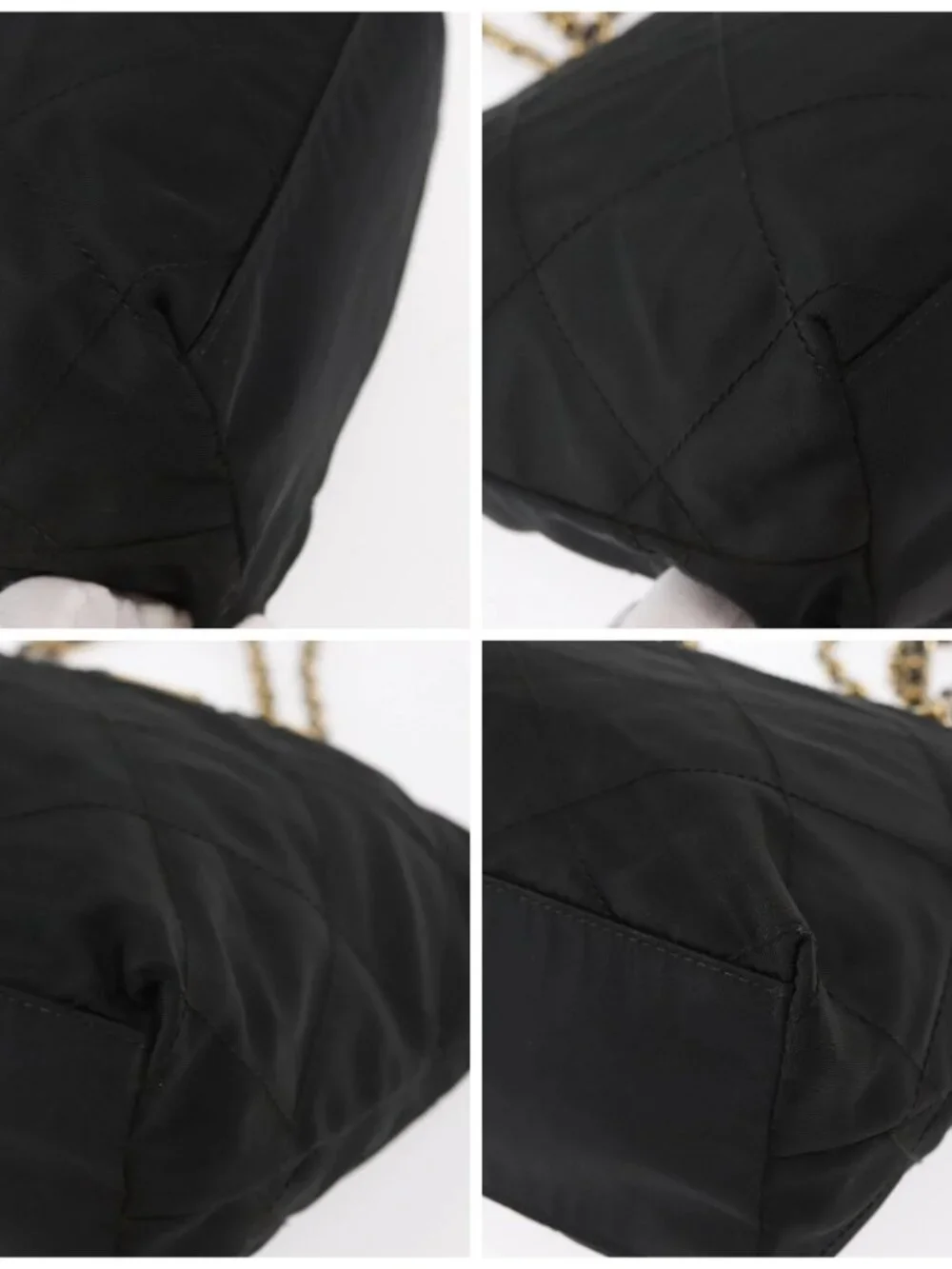 PRADA Chain Hand Bag Nylon Black Gold Auth bs31172 - Picture 14 of 16